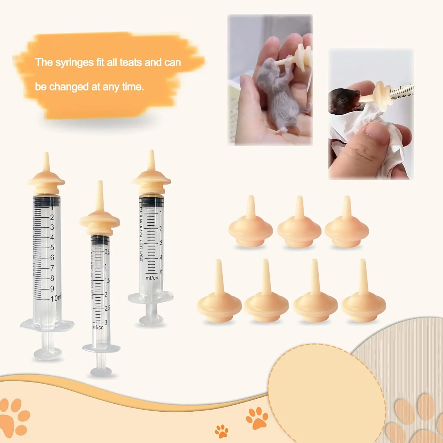 Pet Feeder Syringe Newborn Animal Feeder Syringe Pet Feeding Nursing Syringe Silicone Feeding Pacifier Pet Feeding Nipple