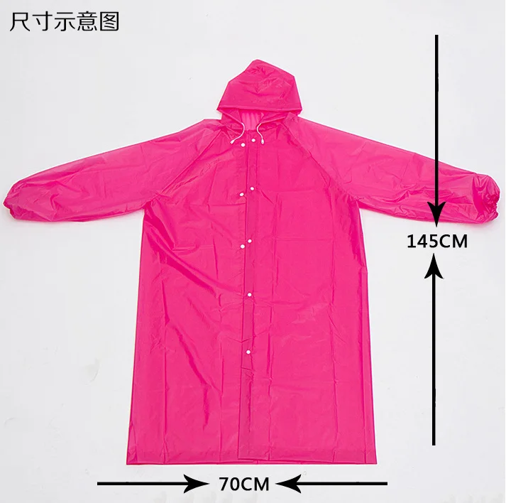 DD2254   Thick PEVA Poncho with Hoods and Sleeves Adults Outdoor Hiking Travel Camping Waterproof Raincoat Rain Wear