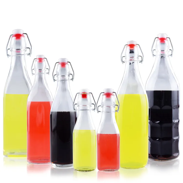 China Wholesale Beverage Drinking Packing Container ES68 Juice Swing Top Glass Bottles