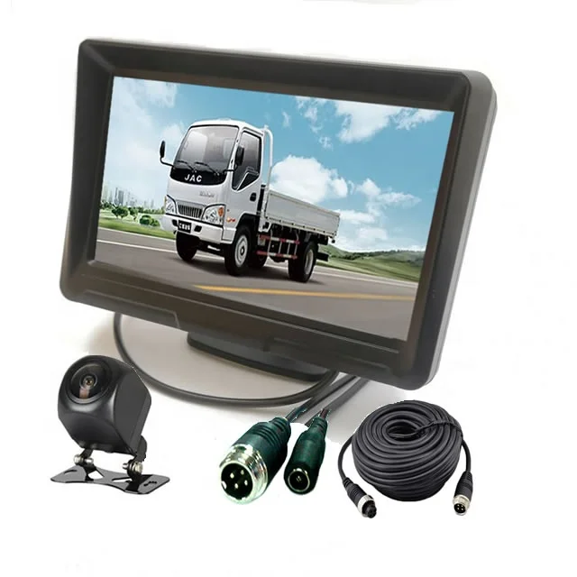 1080P Small Starlight Camera Rear View Reverse Aid System With 5 Inch Mini AHD Monitor and 5M 4 PIN Cable For Pedicab Car 12V