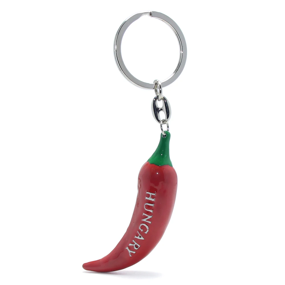 Hungary Red Pepper Key Holder Chili Gifts Key Chain Ring Tourist Souvenirs Hungary Chili Keychain