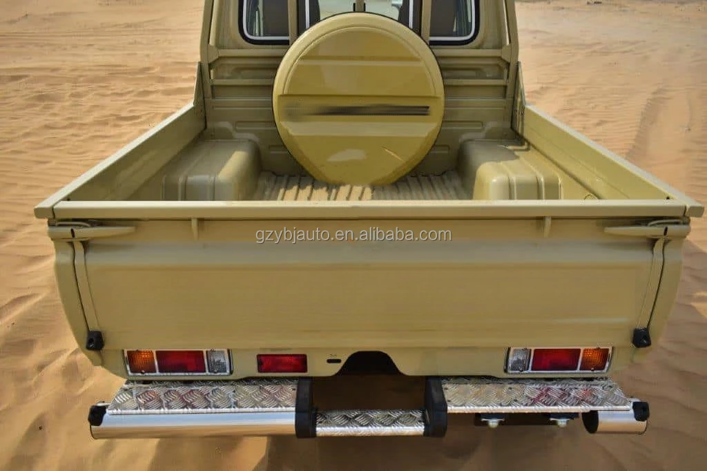 YBJ Car Side Rear Bumper Step chromed slivers Aluminum Alloy For Land cruiser pickup FJ79 LC79 LC76 Rear running bar pedal