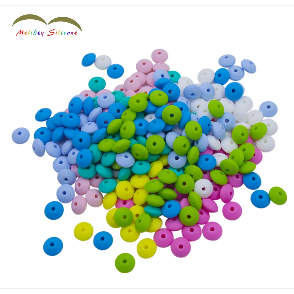 
Food Grade Silicone chew Beads loose Baby Chew Abacus Lentil Beads for DIY teething necklace Wholesale 