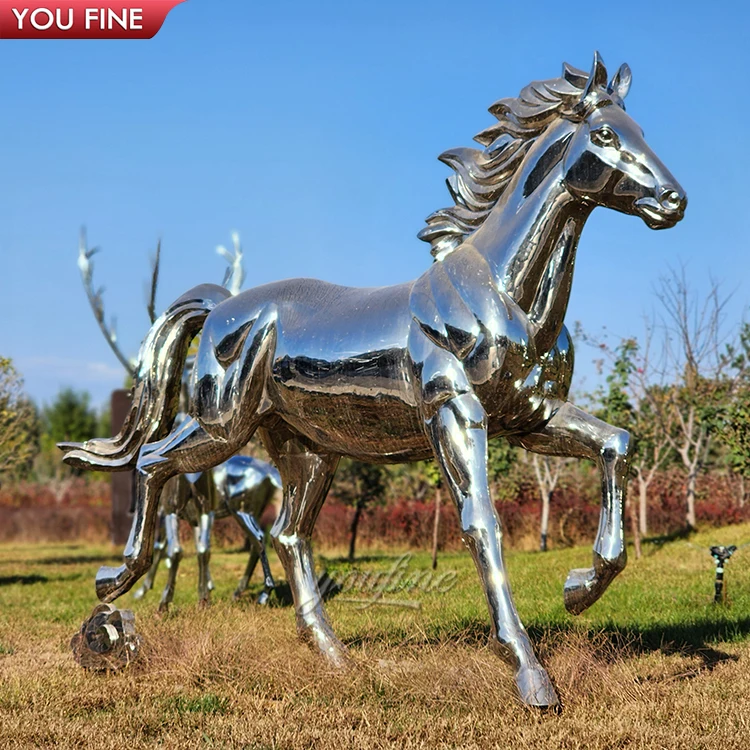 Hot Sale Life Size Outdoor Horse Statue Stainless Steel Meter