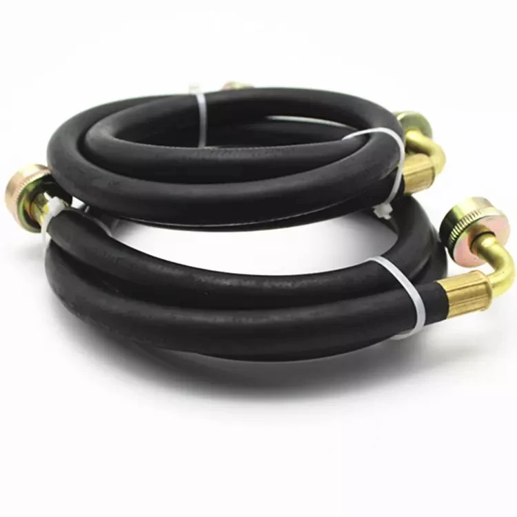 Flexible Solid Black Rubber Washing Machine Inlet Hose with Female 90 Degree Elbow Connector