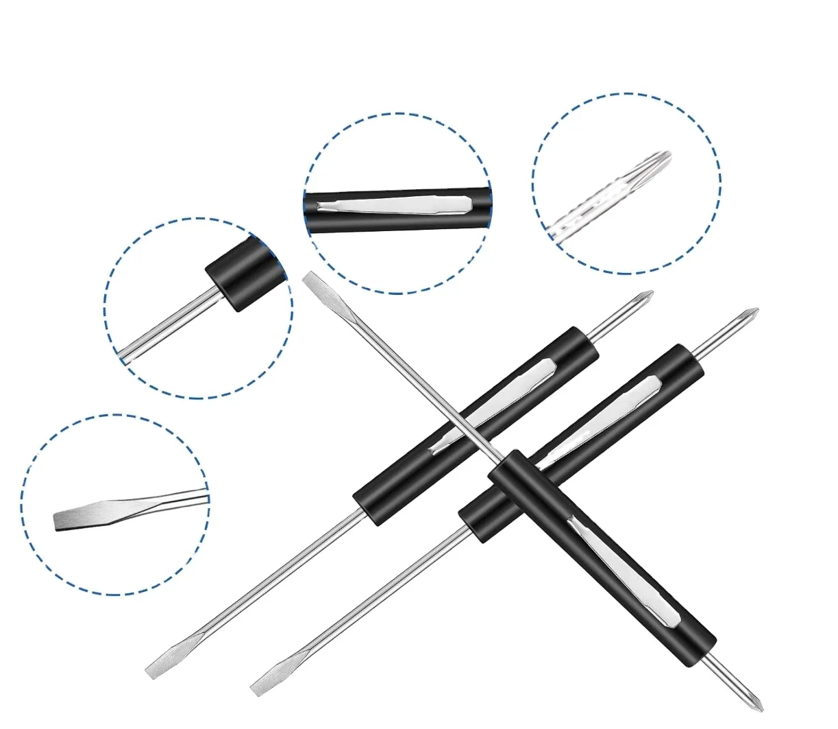 Рекламная плоская Карманная отвертка с зажимом phillips pocket мини-маленькая отвертка 2,5 мм используется для телефона черный две головки