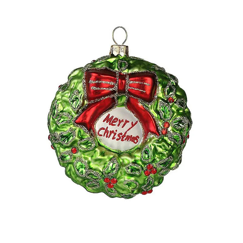 EAGLEGIFTS Mini Orange Baubles Hand-painted Large Christmas Fruit Santa Hanging Decorations with Gold Glass Ball Ornaments