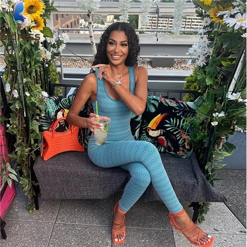 2022 New Digital Printing Sleeveless Hollow out Tight Yoga Workout Jumpsuit for Women