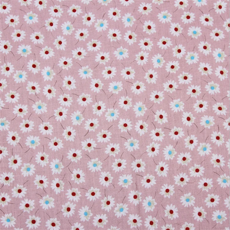 Свежая небольшая хлопковая ткань с цветочным рисунком, хлопковая и льняная ткань на бретельках для платья, рубашки, модная ткань