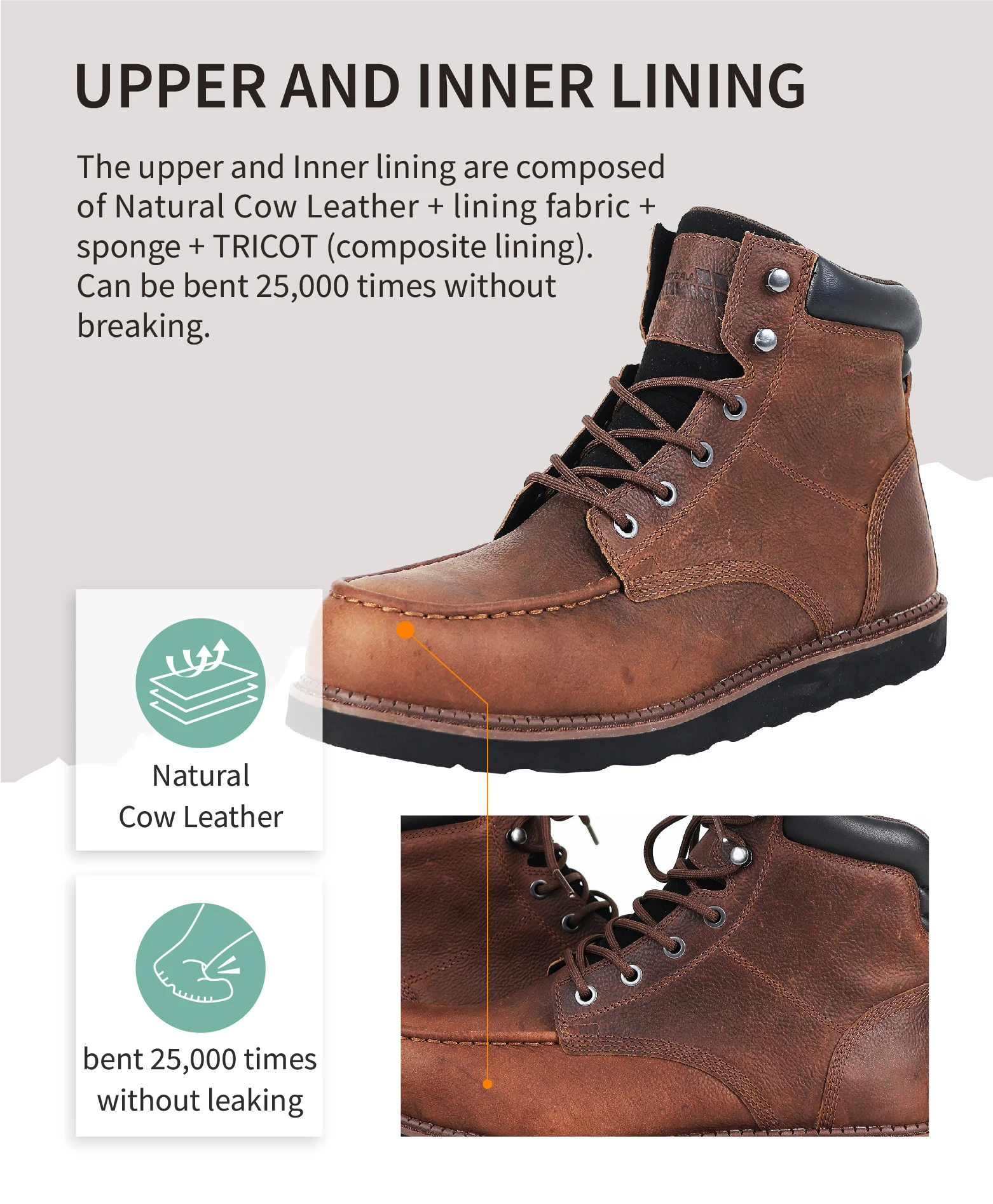 PINNIP Brand Hunting Boots, First-Layer Cowhide, Fashionable And Lightweight Outdoor Shoes