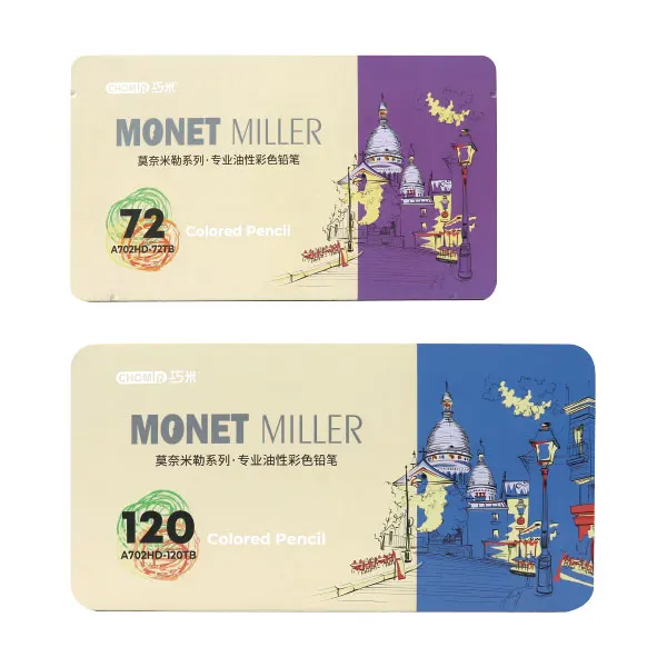 OEM professional oily color pencil 24 36 48 72 120 color optional iron box packaging color pencil