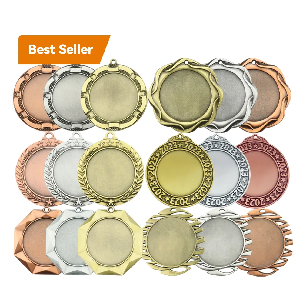 Stock metal Universal Military Blank Medals Taekwondo Basketball Rugby Soccer Event Honorary Award Medals