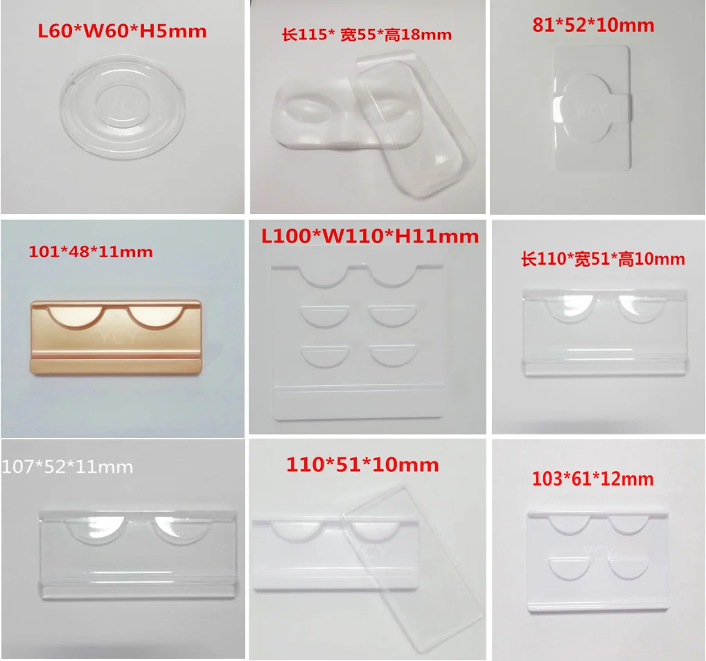 Disposable PET Material Face Shaped Eyelash Tray Cosmetic Blister Tray White Creative Plastic Packaging