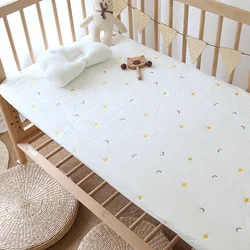 Ins Korean quilted bedcap newborn cot thin mattress baby cotton embroidered thick bedcap four seasons style
