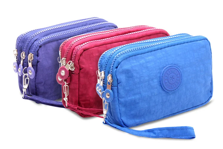 female mini waxed canvas purses handbags zipper student sport waterproof short canvas nylon wallet