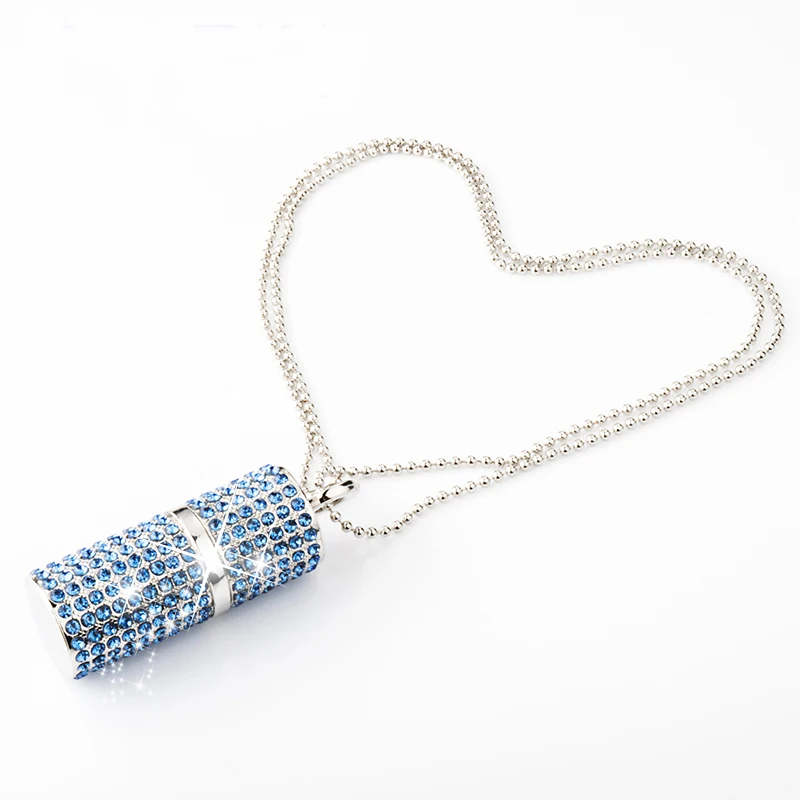 Newest Pendrive Usb Flash Drive U disk Pen drive 32GB 16GB 8GB 4GB Diamond Crystal Necklace Memory stick flash card Girl Gift