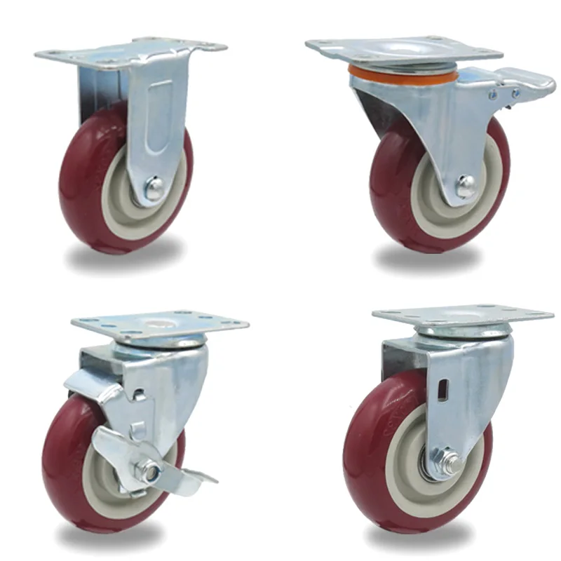 Medium duty 125mm omni caster 5 inch swivel caster wheel with brake manufacturer in china
