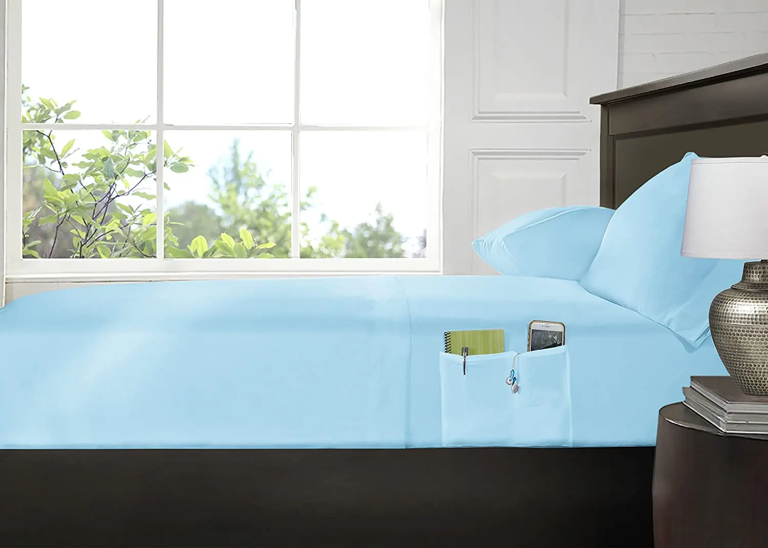 2021 New Bed Sheet Designs - 4 Pieces Home Bedding Set King size with Side Pocket on Fitted Sheet