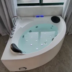 LED jets massage 2 person large space whirlpool  corner massage bathtub