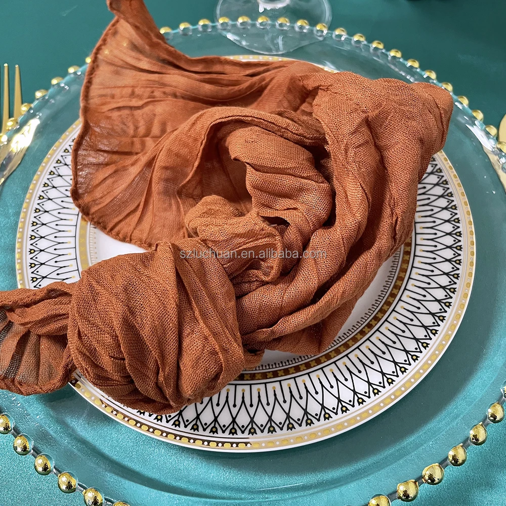 Luchuan Cheap Cloth Napkins Terracotta Cheesecloth Napkins Wholesale Cheesecloth Napkins Wedding