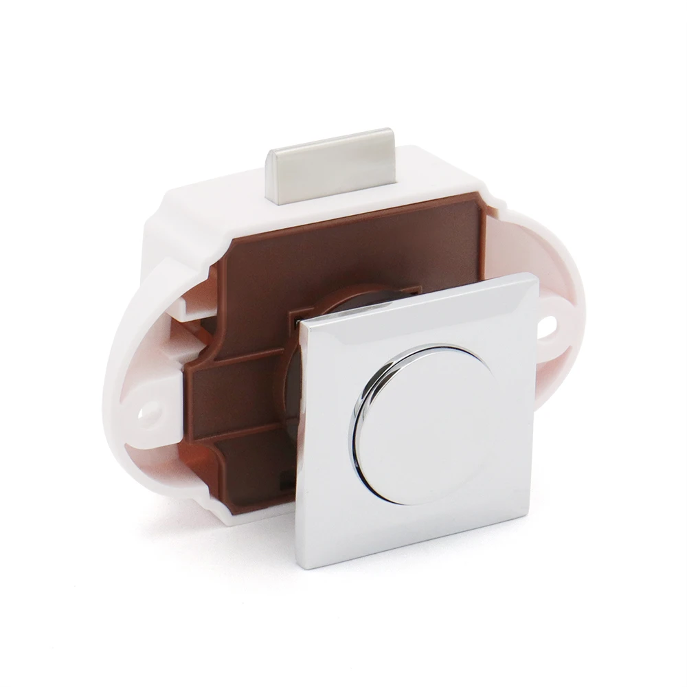 RV Push Lock Trailer Furniture Latch Lock Caravan Boat Motorhome Cabinet Drawer Latch Button Locks