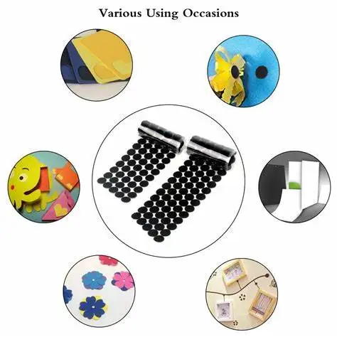 factory custom hook and loop tape heavy duty adhesive black white dots