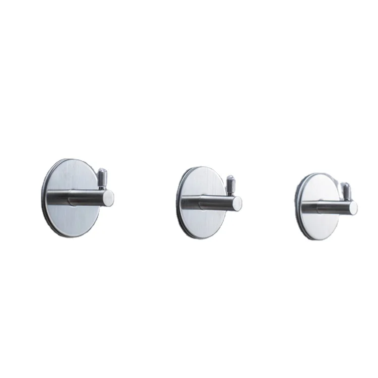 Hot Sale 3M Self Adhesive Hooks Heavy Duty 304 Stainless Steel Wall Hanger for Clothes Coat Towel Keys Bags