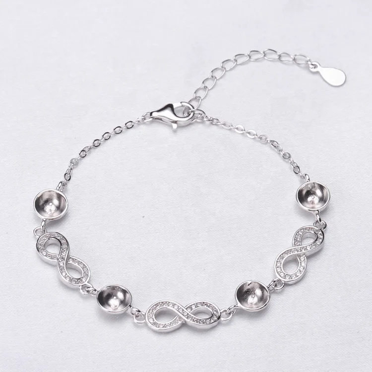 
6-8mm DIY Pearl bracelet 925 silver Accessories Natural Saltwater Pearl Bracelet s925 Sterling Silver style bangle 