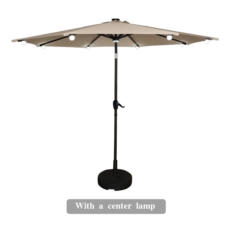 Latest design garden patio outdoor solar panel Center of the lamp LED light bulb bead umbrella