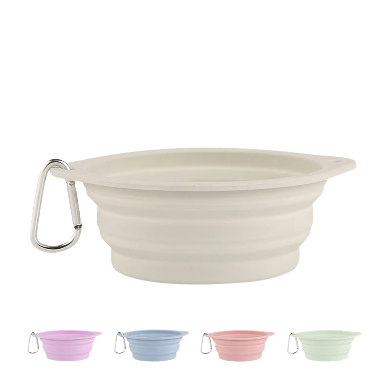 Custom 350ml Pet Portable Folding Bowl Outdoor Cat and Dog Drinking Silicone Folding Bowl for Walking Hiking Camping
