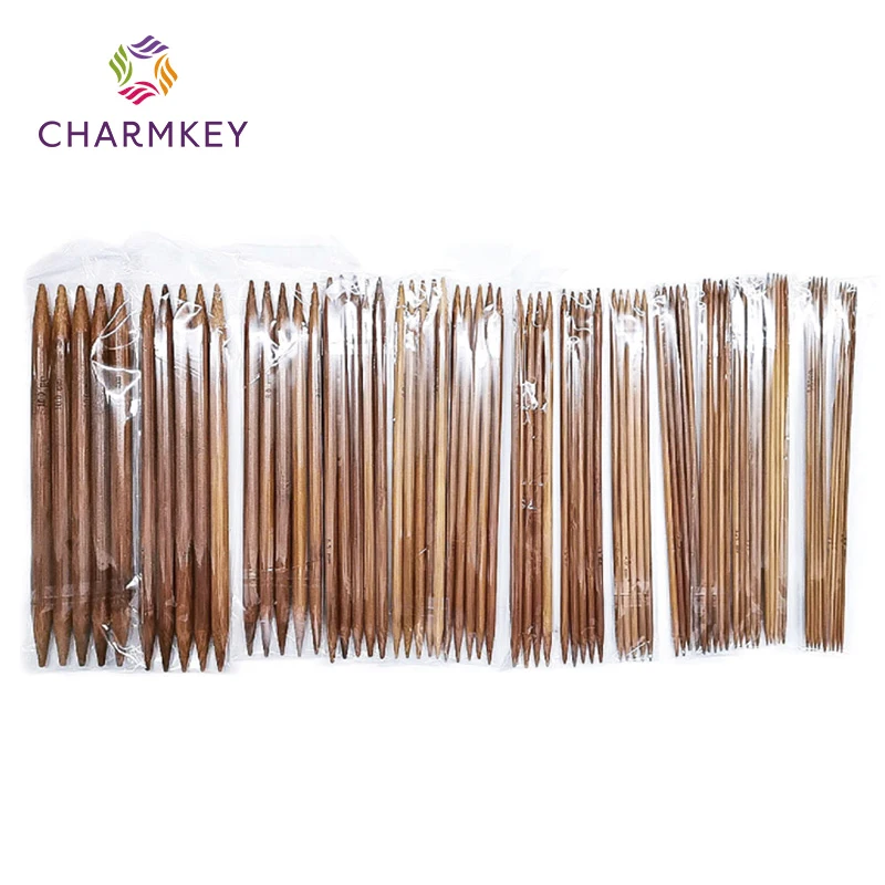 Charmkey High Quality 2.0-10.0mm Double Point Carbonized Bamboo  Knitting Needles for Hand Knitting