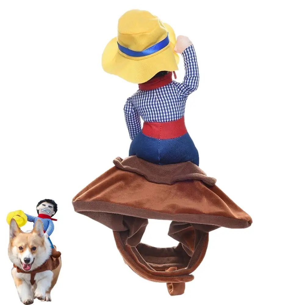 Halloween Clothing Costume Saddle-Shaped Dress Dog With Loop Fasteners Carrying Costume Suit Cowboy Rider Style For Pet Clothes