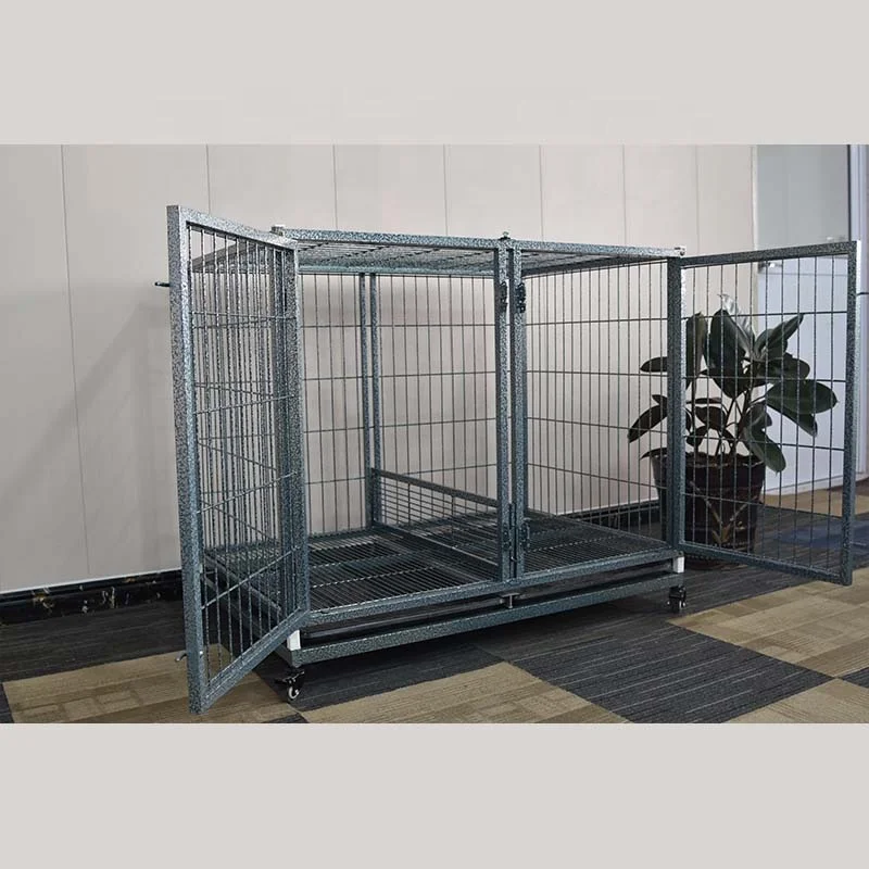 Бесплатный образец однодверная и двойная спасательная клетка для домашних питомцев сверхпрочная Складная собачья будка большая