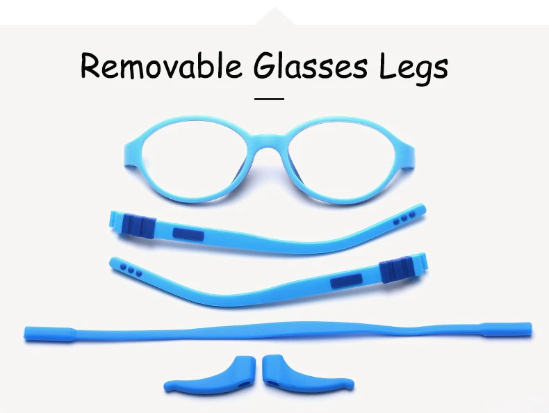 Detachable Design Children Eyewear Silicone Flexible TR90 Frame Blue Light Blocking Computer Glasses