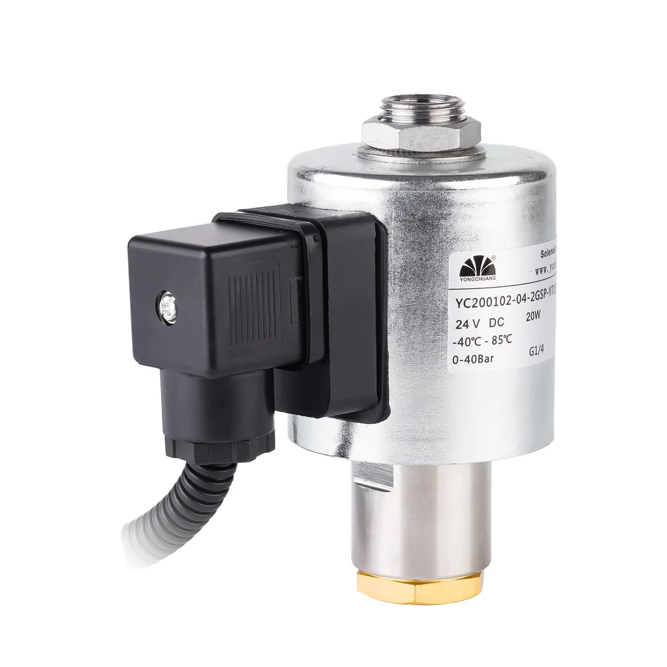 YONGCHUANG YC200102 series customized air compressor use high pressure brass stainless steel solenoid valve 24v 12v 220v ac