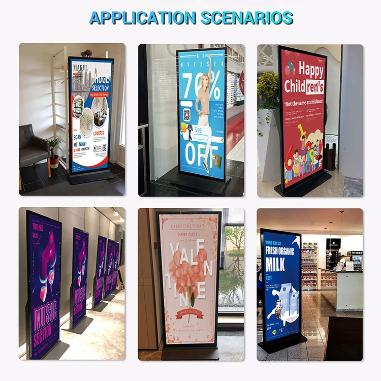 86 inch Floor Standing Indoor Customizable Dual Screen Display 4K LCD Digital Signage Menu Boards Kiosk For Restaurant