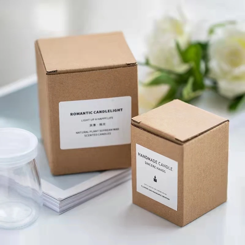 Custom Recycled High Quality Folded Cardboard Paper Wax Jars Gift Package Box Scented Candle Packaging Boxes
