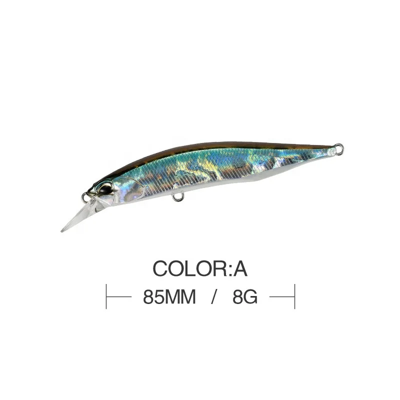 China Factory Floating Minnow Bait 85mm 8g Deep Diving Suspending Lure Swimbait Artificial Minnow Lure