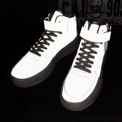 New Model Men High Top Casual Skate Shoes Stylish Glitter Chameleonic Sneakers