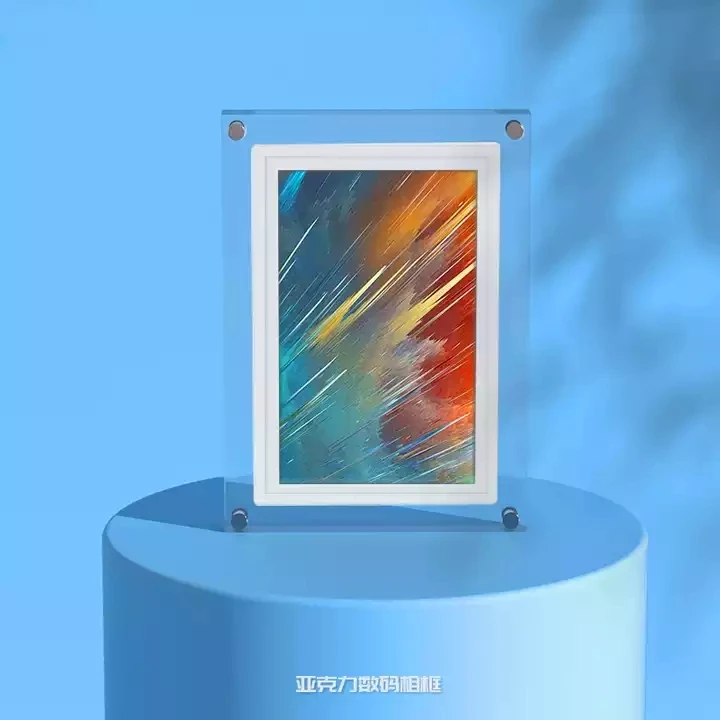 Оптовая продажа, прозрачная кристальная видеорамка для бесконечных объектов, фоторамка с питанием от батарейки, ЖК-дисплей 7 дюймов, цифровая акриловая рамка для фотографий