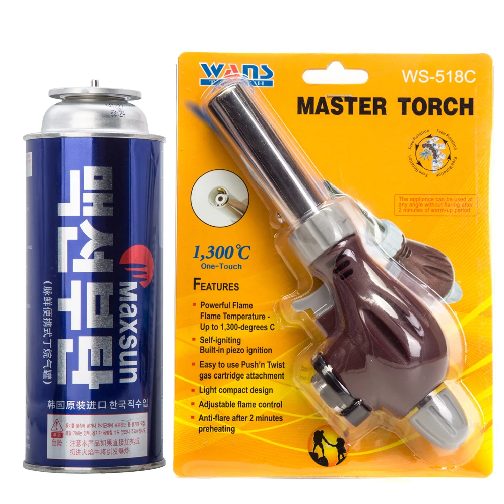 WS-518C kitchen cooking stainless steel 22mm caliber butane BBQ torch