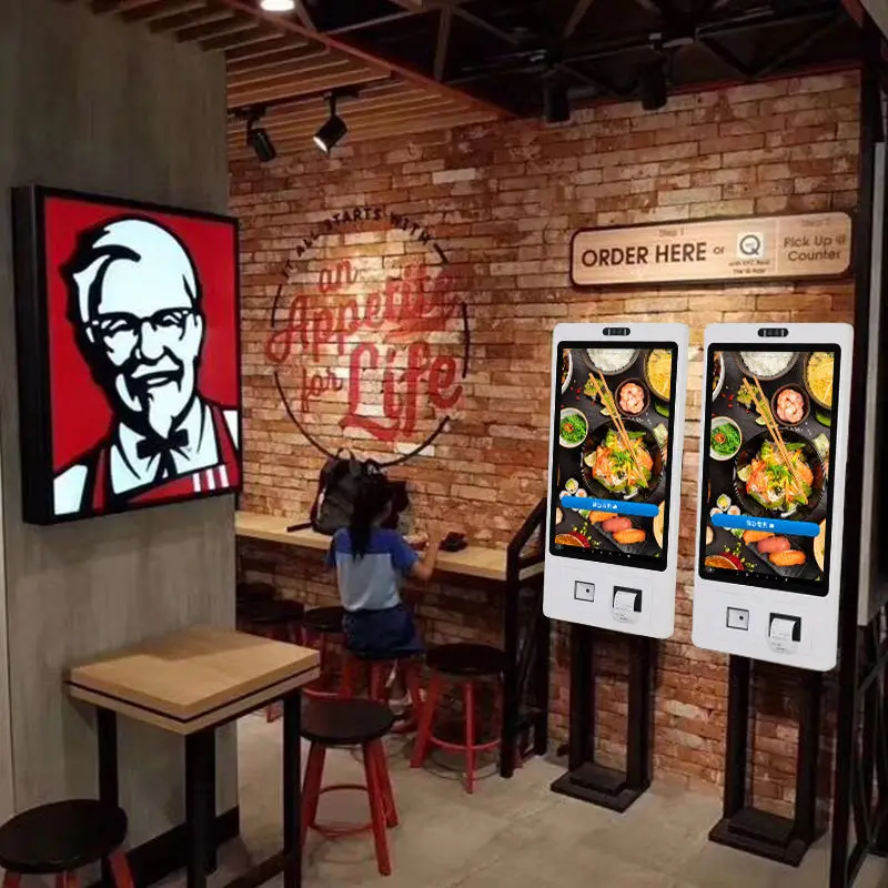 Touchwo wall mounted pay kiosk self order payment terminal ordering machine self-service kiosk for restaurant