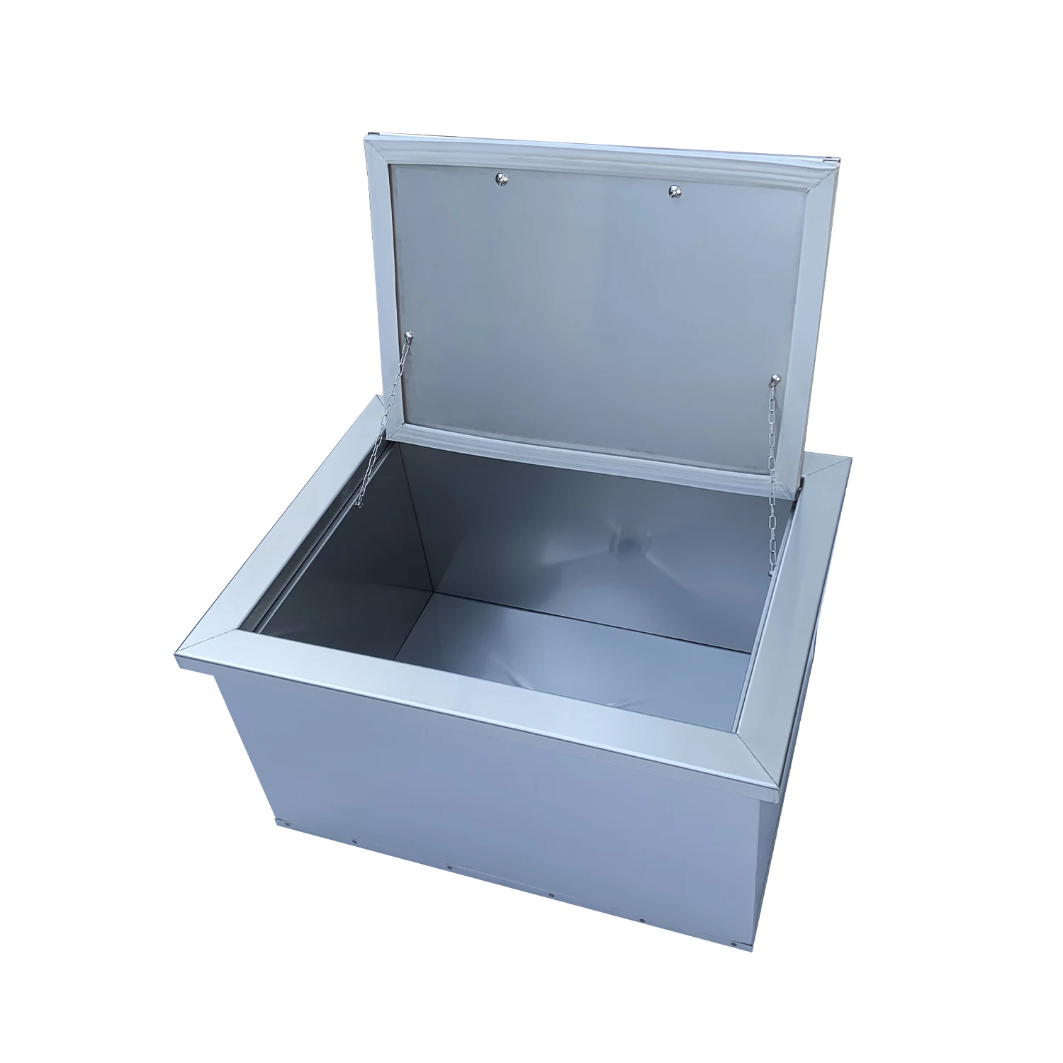 Modernization Flush Mount Stainless Steel Ice Box Outdoor Built in Workbench Commercial Storage Bin