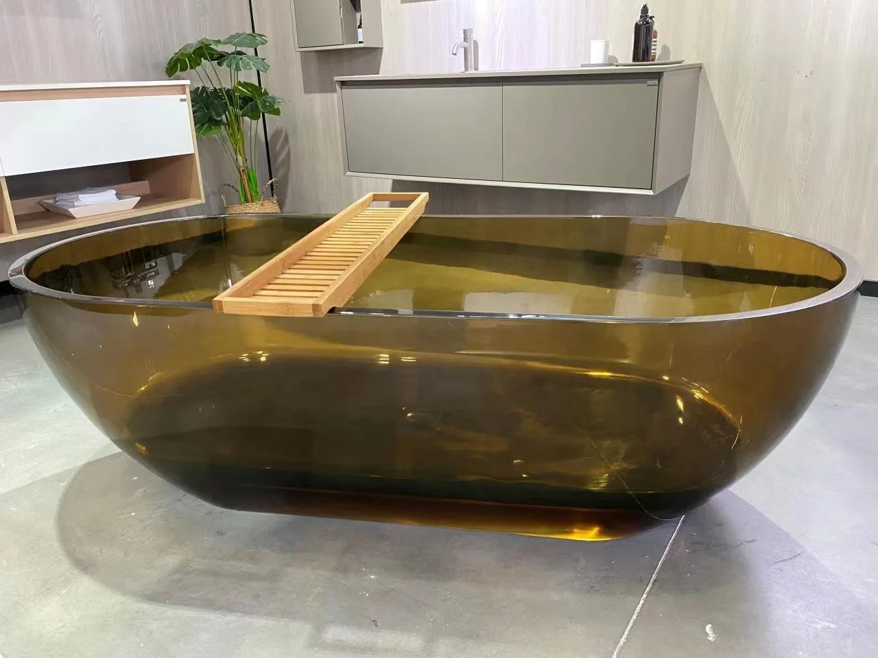 Composite stone bath tubs artificial stone freestanding bathtub crystal colored bathtubs