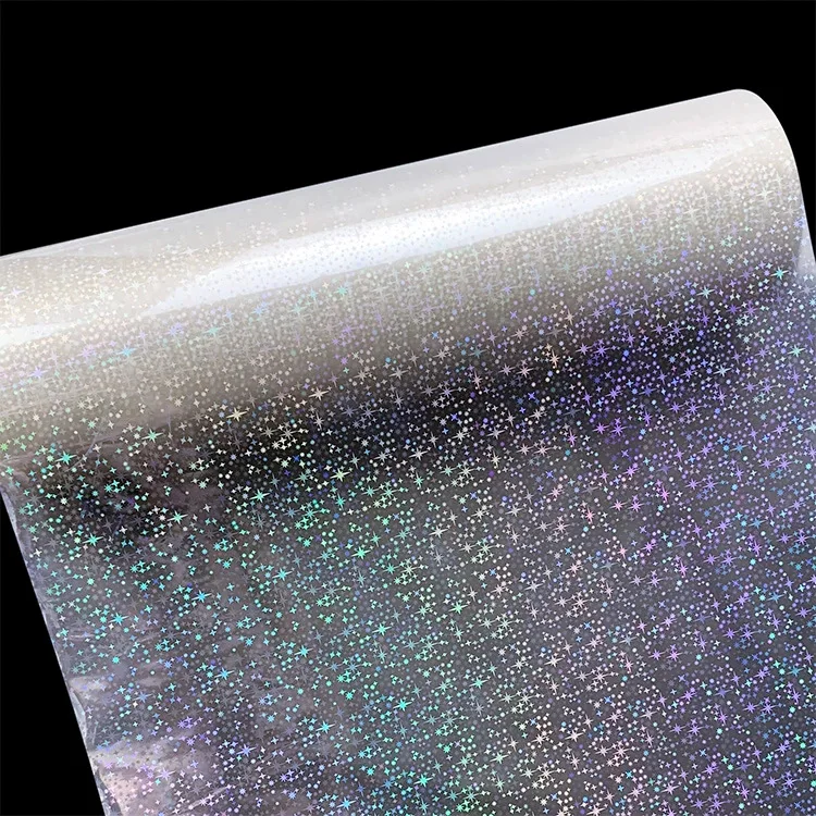 Wholesale BOPP Glitter Film Roll Sparkle Thermal Glitter Film Transparent Hologram Lamination Film