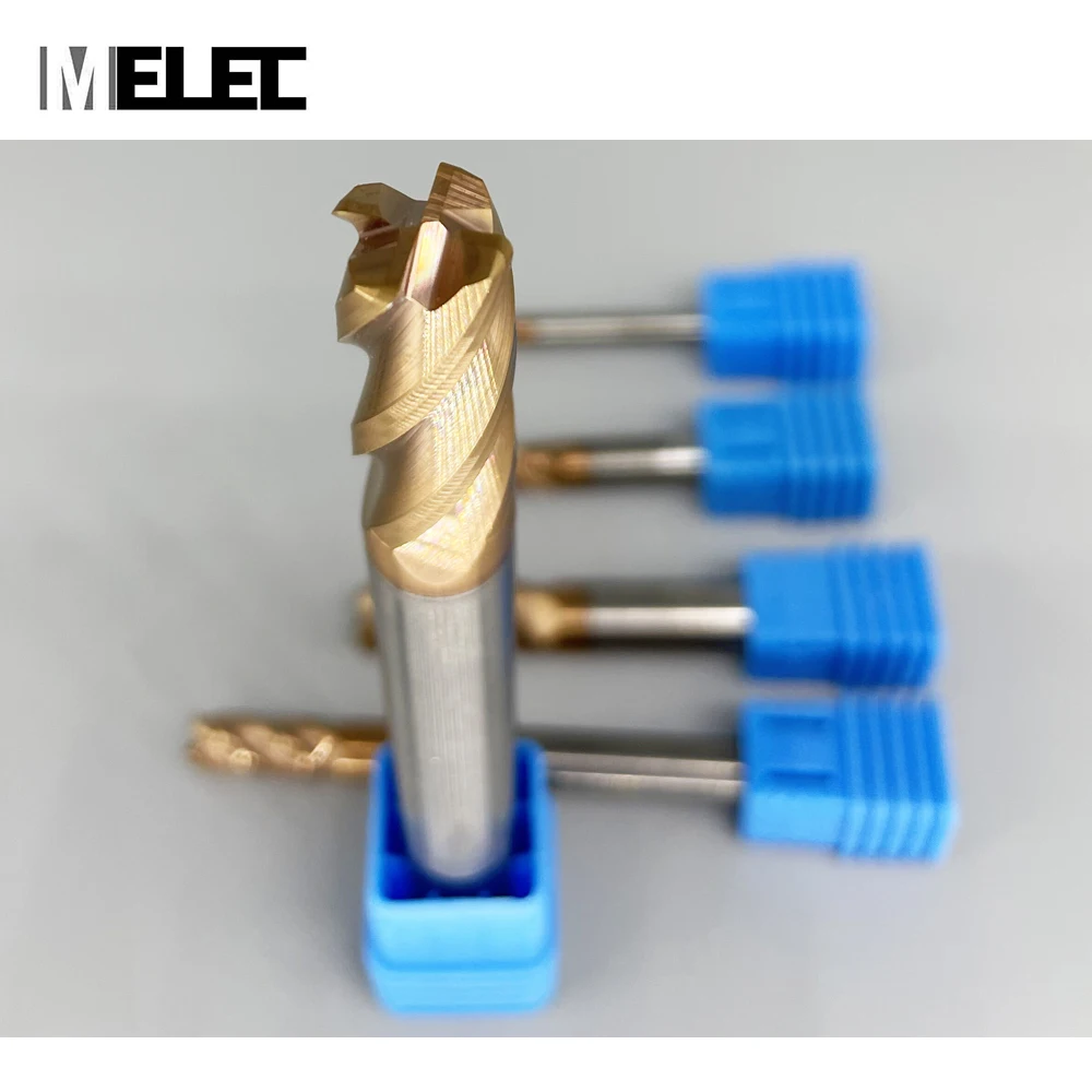 Металлический фрезерный станок MELEC из карбида вольфрама hss hrc60 6R0.5*15 * D6 50 мм с 4 канавками и угловым радиусом