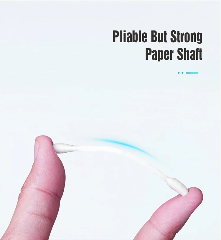 Customized Disposable Sterile Wooden Stick Cotton Swab for Daily Use spiral and pointed cotton swab