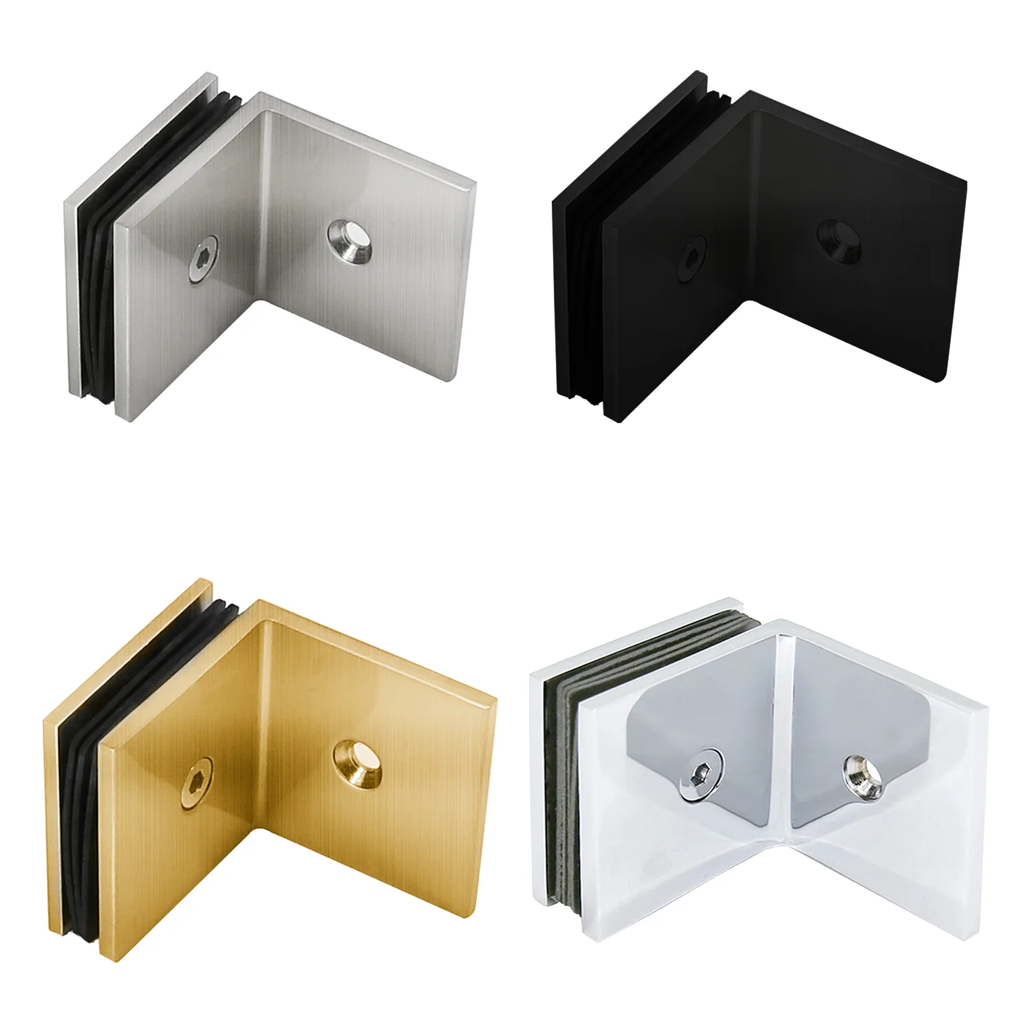 Brass Solid Casting Wall shelf clamp wall mounted square glass clip for shower room
