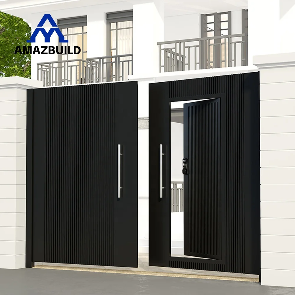 AMAZBUILD Customized Iron Swing-Open Style Gate for Villa Entrance House Boundary Wall & Courtyard Main Design