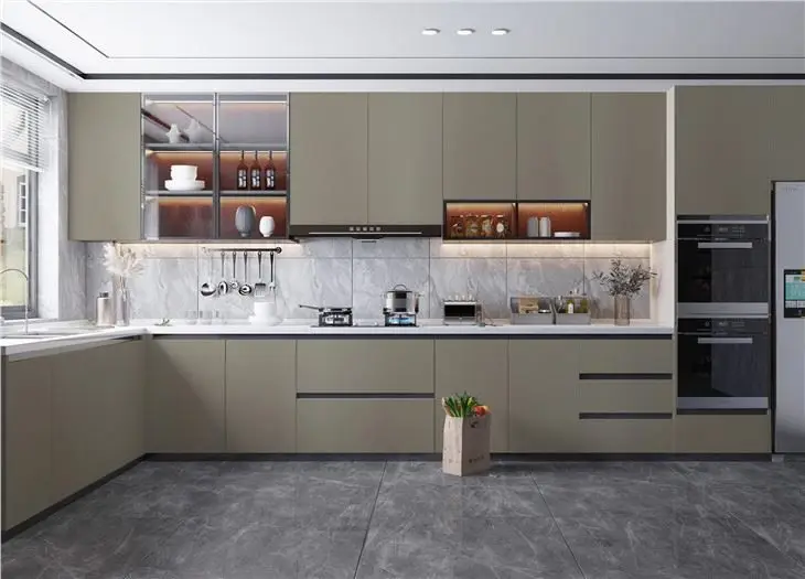Wholesale Custom Melamine PVC High Quality Simple Modern Design Kitchen Cabinet Sets